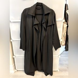 All Saints Venn Split Mac Black Trench coat